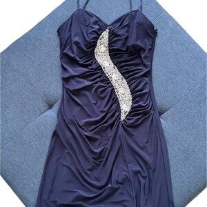 Blue glam embellished dress